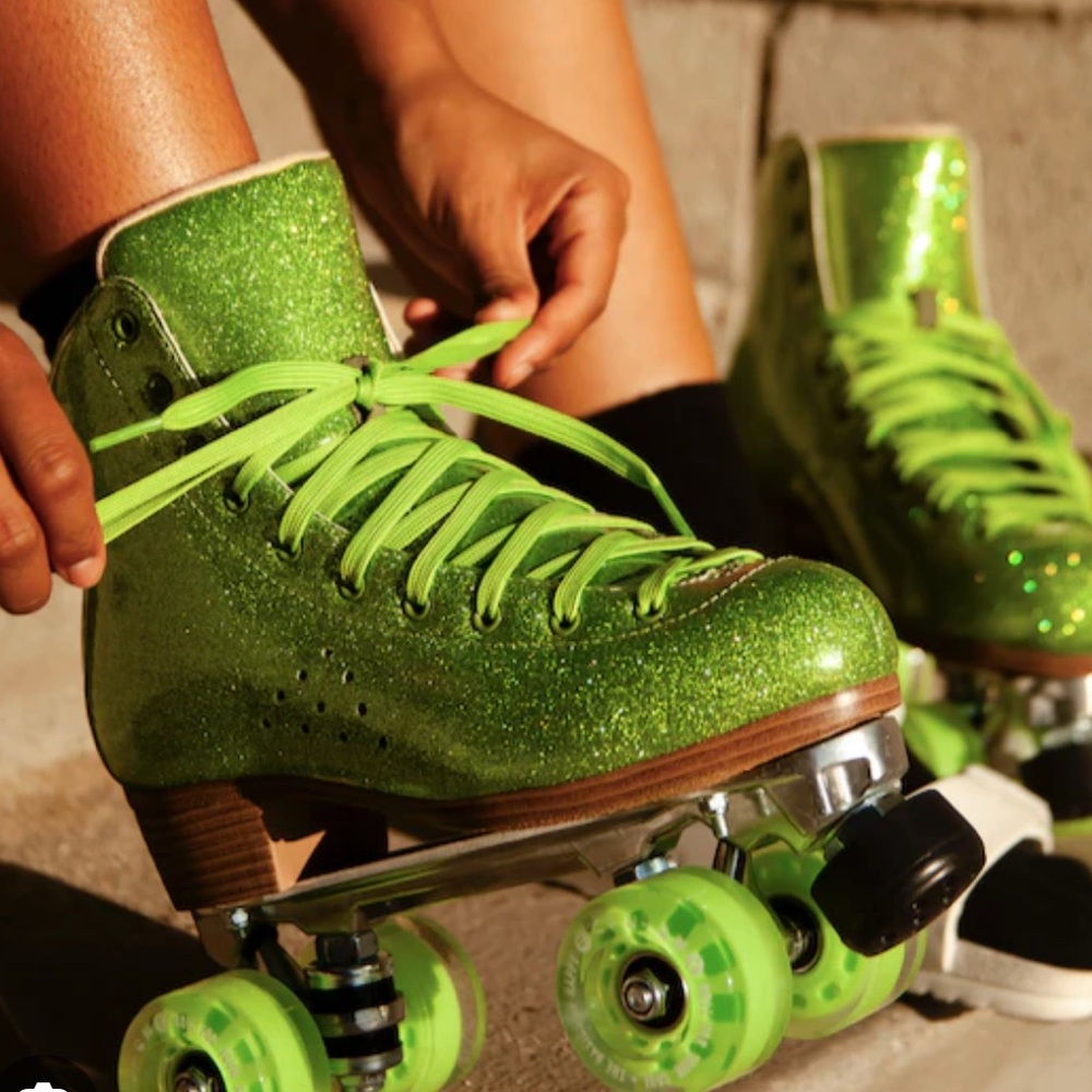 Green Glitter Roller Skates